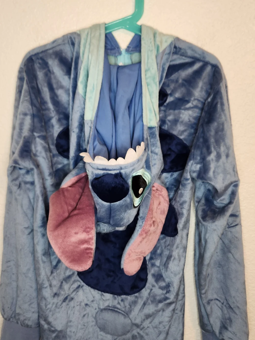 Disney Spirit Stitch Plush Hooded Onesie - Blue Character Jumpsuit Lilo youth L
